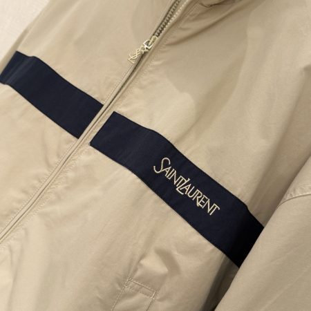 Saint Laurent YSL Jacket in Cotton in Beige - Image 3