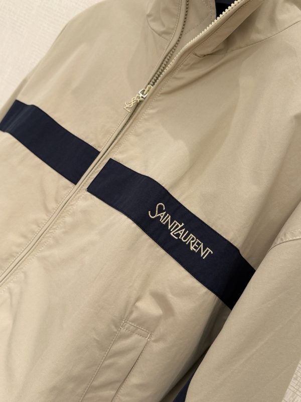 Saint Laurent YSL Jacket in Cotton in Beige