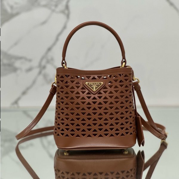 Prada Panier Leather Cutout Pattern Mini Bag