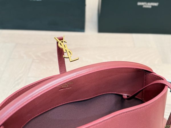 YSL Drawstring Leather Shoulder Bag
