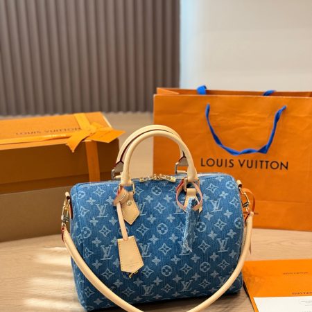 LV Speedy Soft 30 Monogram Denim Bag - Image 5