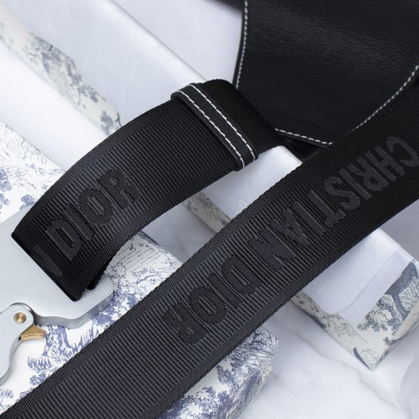 Dior Saddle Bag Black Grained Calfskin With Dior And Shawn Signature 1ADPO093YZS_H10E