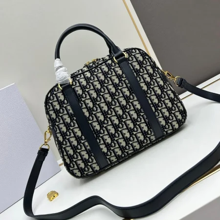 Dior Canvas Bowling Handbag - Image 4