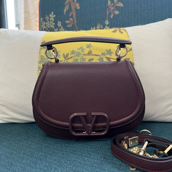 Valentino VLogo Grainy Flap Tote