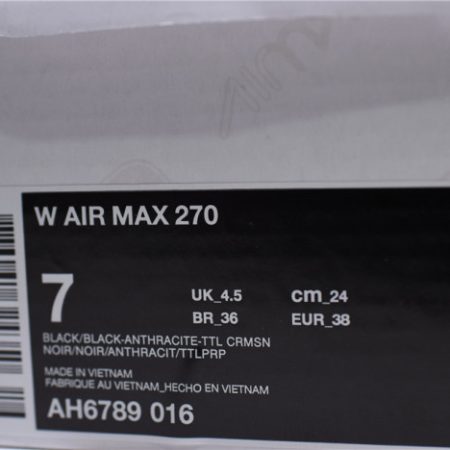 Nike womens Air Max 270 black purple AH6789 016 - Image 4