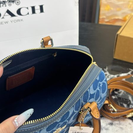 Coach Denim Mini Boston Bag - Image 10