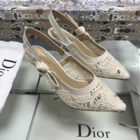 Dior J'Adior Embroidered Lace Halter Heels Slide Sandal 7A - Image 12