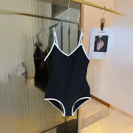 MIU MIU Logo One-piece Swimsuit With Shoulder Strap Swimwear - Image 1