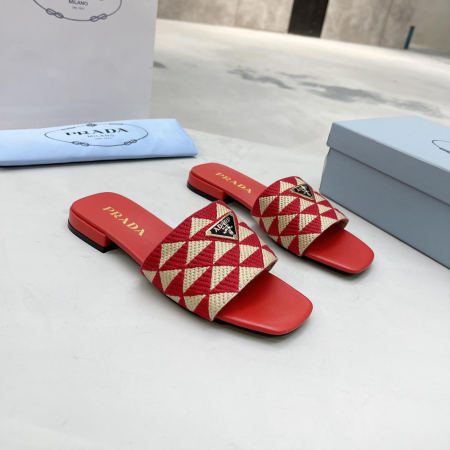 Prada Fabric Flat Bottom Slide Sandal - Image 5