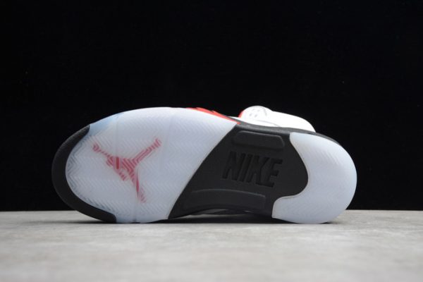 Air Jordan 5 Fire Red 2020 Silver Tongue DA1911-102