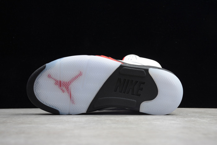 Air Jordan 5 Fire Red 2020 Silver Tongue DA1911-102 - Image 5