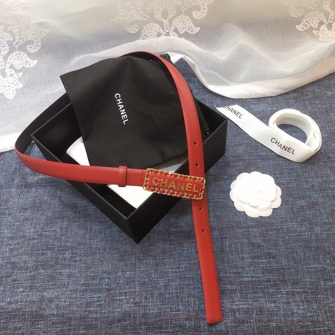 Chanel Belt With Chanel Signature Orange with Gold-Toned Hardware Women Belt 30MM - Image 1