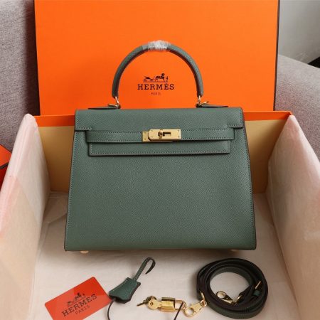 Hermes Kelly Gold Buckle Bag-Epsom - Image 5