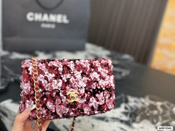 Chanel Sequined CF Chain Bag