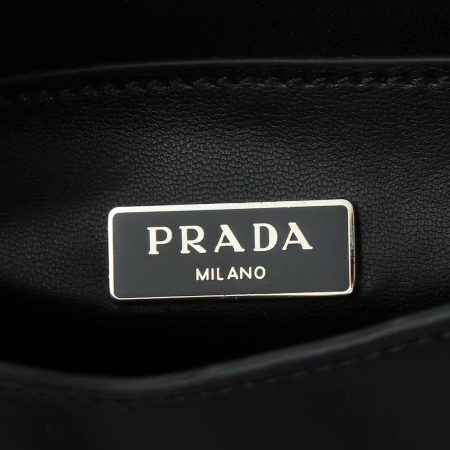 Prada Spazzolato Triangle Logo Plate Flap Chain Crossbody Bag - Image 8