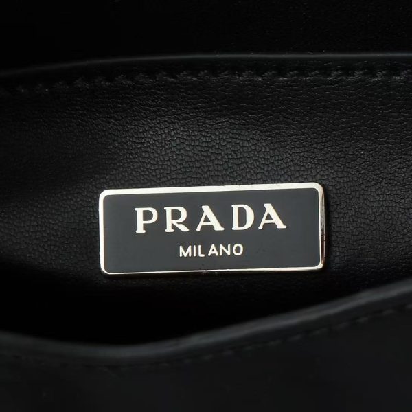 Prada Spazzolato Triangle Logo Plate Flap Chain Crossbody Bag