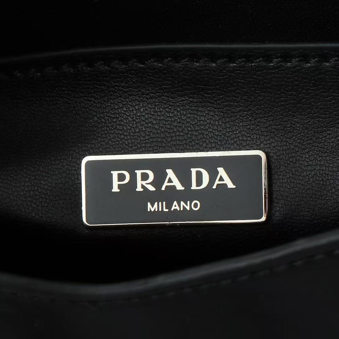 Prada Spazzolato Triangle Logo Plate Flap Chain Crossbody Bag - Image 8