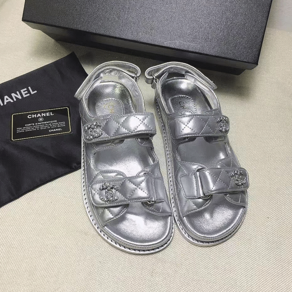 Chanel  Flat Velcro sandals Slide - Image 7