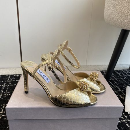 Jimmy Choo Sacora Leather Slingshot Fashion Buckle Slide Sandal - Image 12
