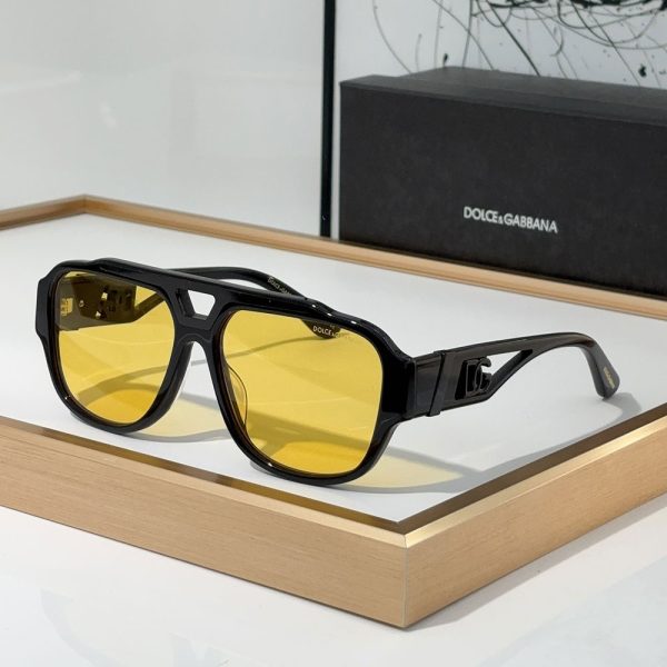 DOLCE & GABBAN DG Mirror Leg Hollowed Out Logo Sunglasses Top quality