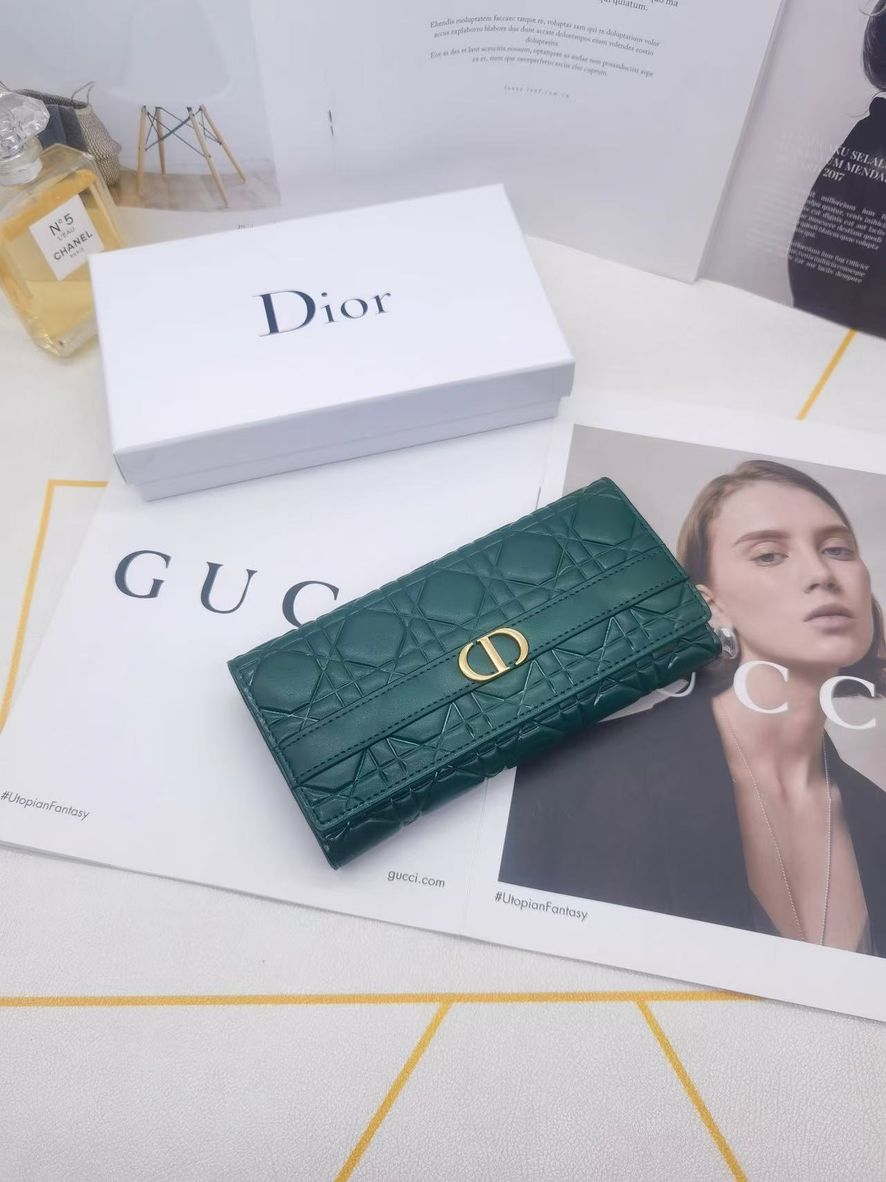 Dior Quilted Leather Long Wallet - Image 3