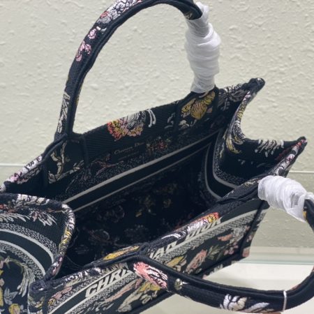 Dior Book Tote Small Black Multicolor Dior Jardin Botanique Embroidery - Image 3