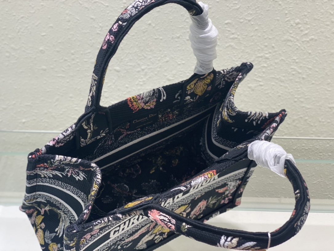 Dior Book Tote Small Black Multicolor Dior Jardin Botanique Embroidery - Image 3