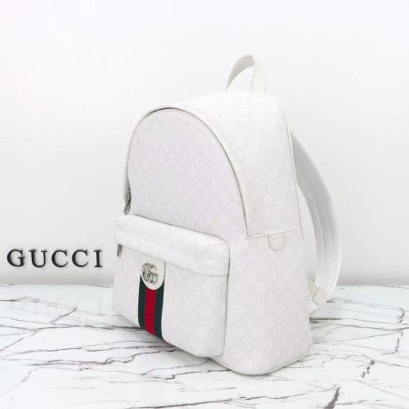 Gucci Ophidia Medium Backpack in white GG Supreme - Image 2