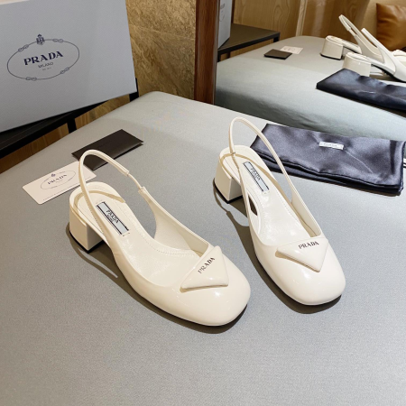 Prada Patent Leather Chunky Heel Slide Sandal - Image 3