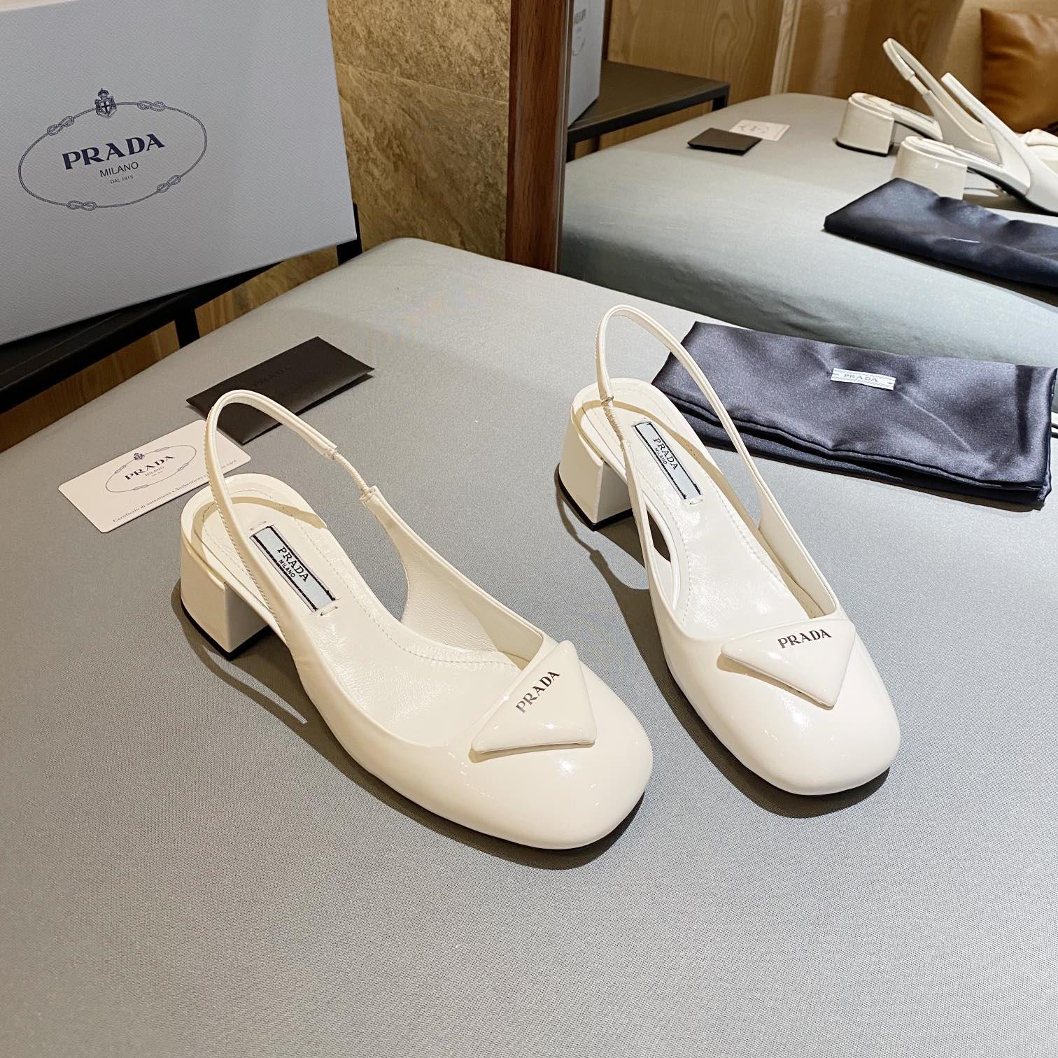 Prada Patent Leather Chunky Heel Slide Sandal - Image 3