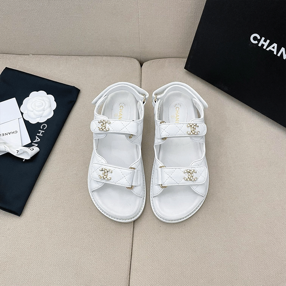 Chanel  Flat Velcro sandals Slide - Image 8