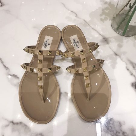 Valentino Rockstud Rubber Flat Flip Flops Slide Sandal - Image 4