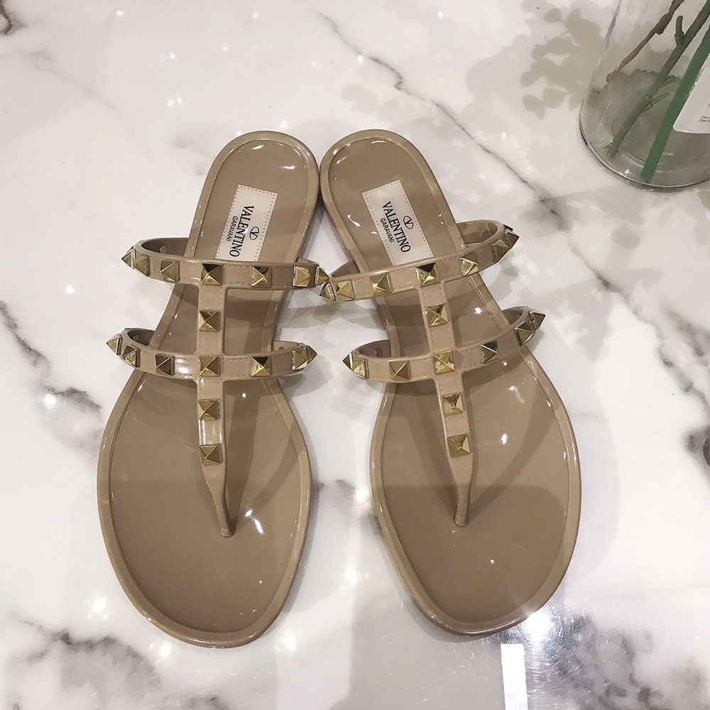 Valentino Rockstud Rubber Flat Flip Flops Slide Sandal - Image 4