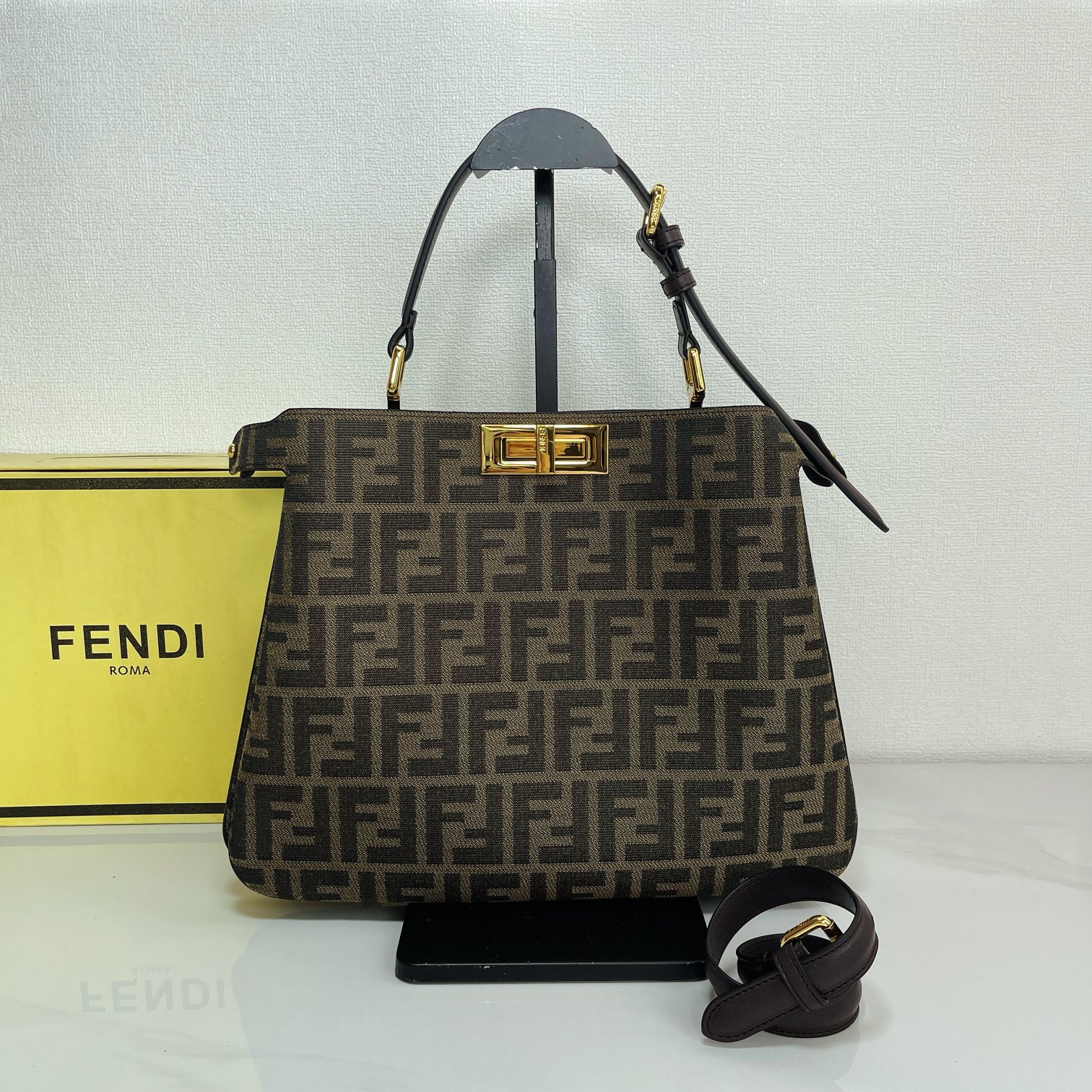 Fendi Peacab Fragment Zucca Pattern Kailu Handbag - Image 1
