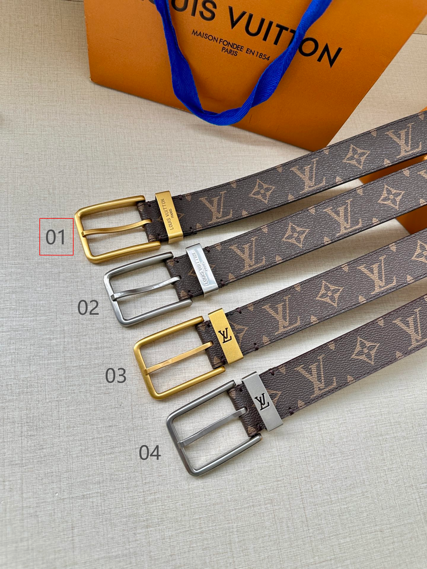 LV Saint Germain Monogram Eclipse 35mm Belt - Image 3