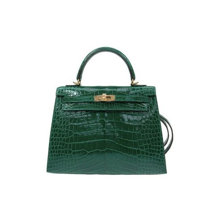 Hermes Kelly Gold Buckle Bag-Crocodile