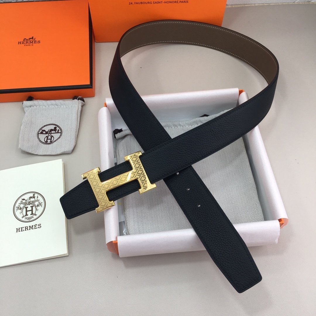 Hermes H Belt Buckle & Reversible Black For Women, Women Belt 380MM - Image 1