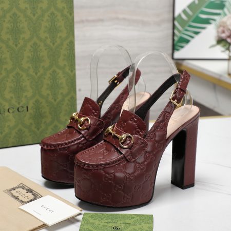 Gucci Horsebit Loafer 135MM Platform Slingback Pumps - Image 8