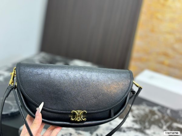 Céline Soft Triomphe Half-Moon Bag