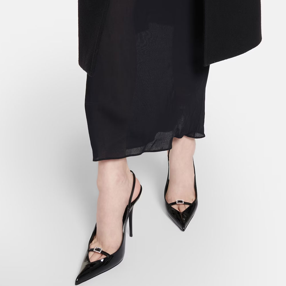 YSL Patent Leather Slide Heels with Buckle – 10.5CM - Image 2