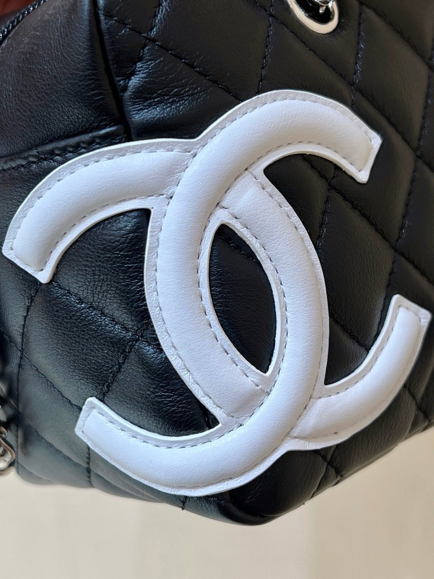 Chanel Black Quilted Leather Cambon Bowling Bag - Image 5