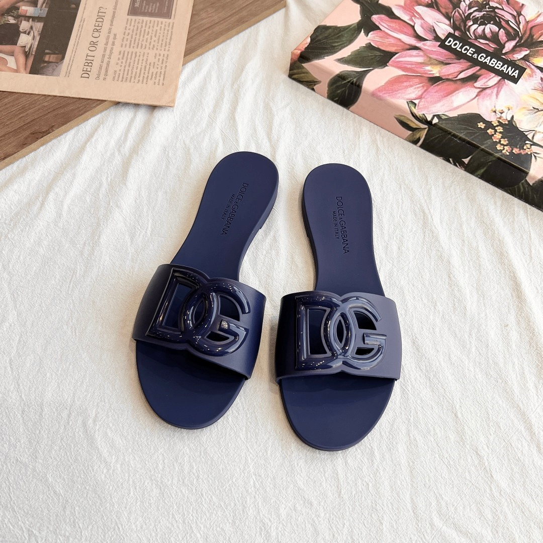Dolce Gabbana DG Rubber flat Sandals Slide - Image 8