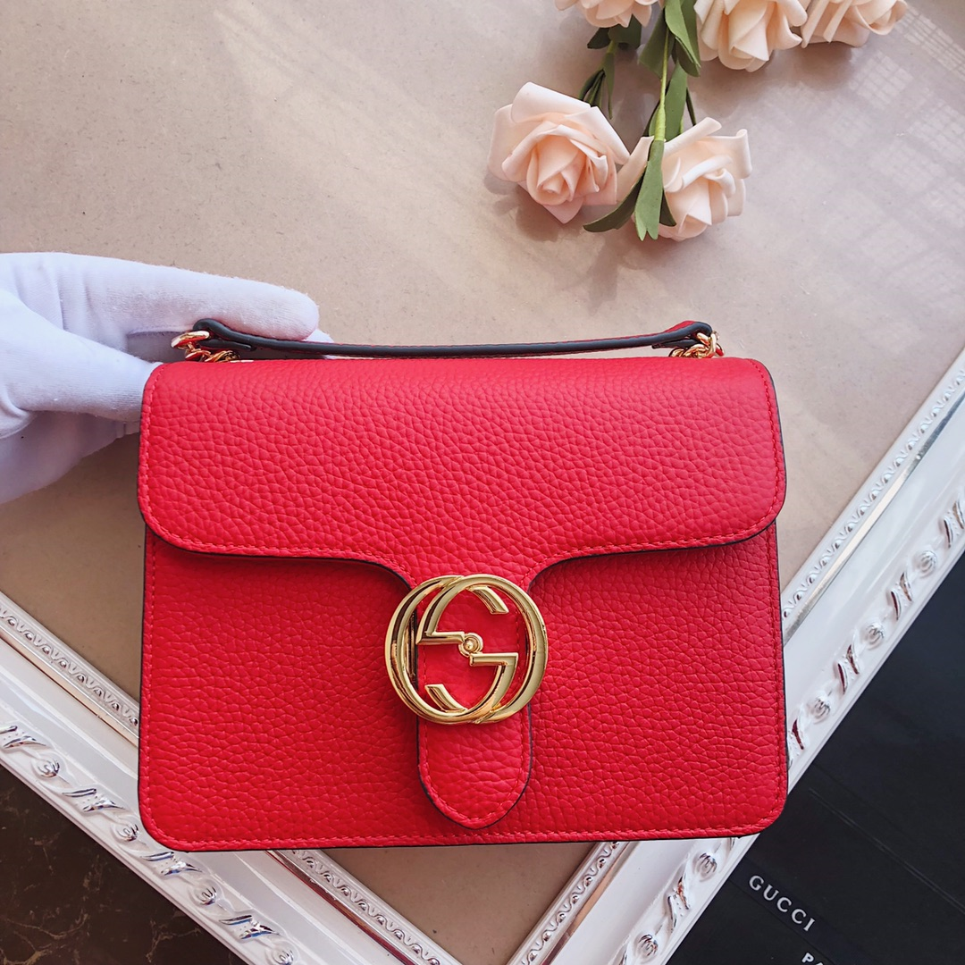 Gucci Litchi Pattern Crossbody Bag - Image 5