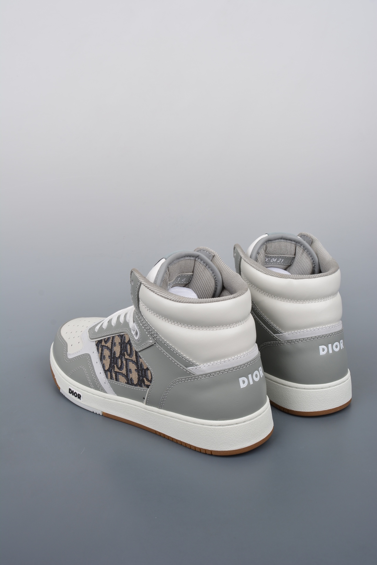 Dior B27 Sneakers High-Top Gray (AAA High Quality Version) - Image 3