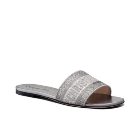 Dior DWAY Slide Slipper Sandals With Diamonds - Image 2