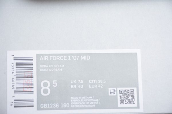 Nike Air Force 1 07 Mid Doraemon White Blue Red Yellow GB1236-160