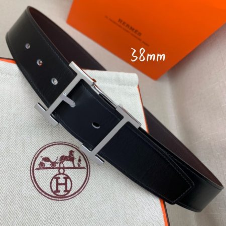 Hermes H Belt Buckle & Reversible Black For Women, Women Belt 380MM - Image 3
