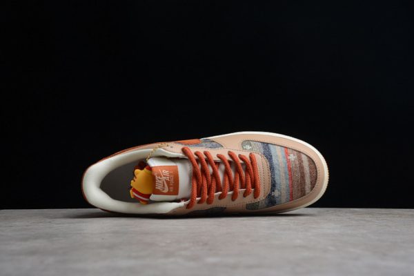 Nike Air Force 1 07 ESS White Brown Metallic Gold CW2288-686
