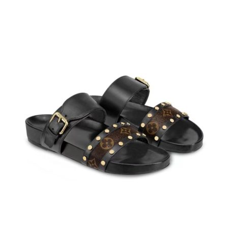 LV Bom Dia Leather Slide Sandals - Image 1