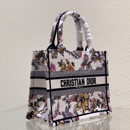 Dior Book Tote Small White Multicolor Dior Jardin Botanique Embroidery - Image 8